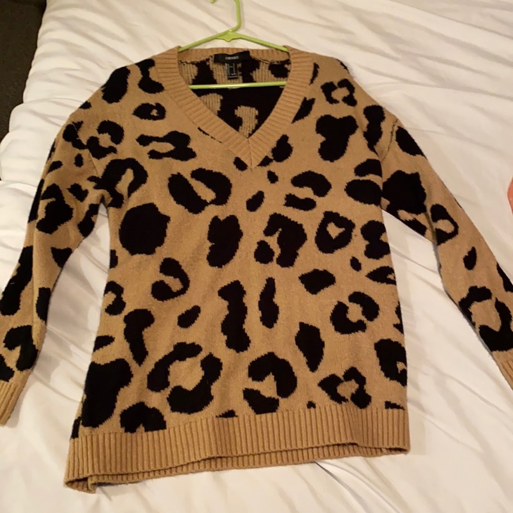 Oversized Cheetah Print Sweater